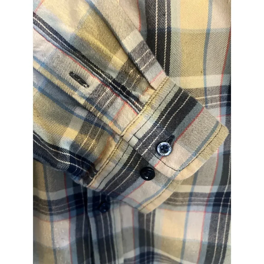 THE NORTH FACE MENS LONG SLEEVE BUTTON DOWN PLAID FLANNEL SIZE M